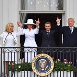 Donald Trump Emmanuel Macron Melania Trump Brigitte Macron Balkon