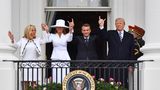 Donald Trump Emmanuel Macron Melania Trump Brigitte Macron Balkon