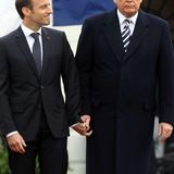 Donald Trump Emmanuel Macron Händchen