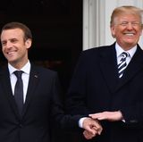 Donald Trump und Emmanuel Macron lächelnd