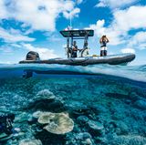 Ranger im marinen Naturpark der zu Frankreich gehörenden Mayotte-Inseln im Indischen Ozean überwachen den Zustand der dortigen Korallen