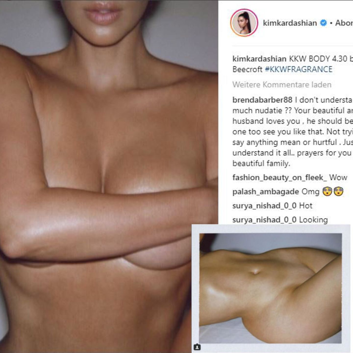 Kim Kardashian postet sich komplett nackt Bild