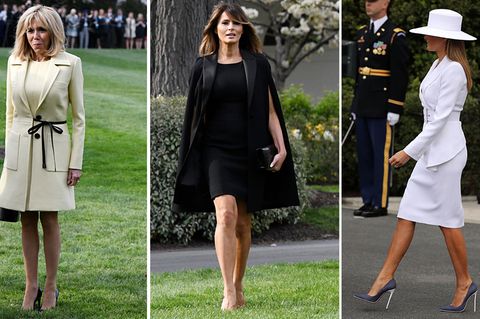 Brigitte Macron und Melania Trump