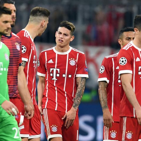 Spieler des FC Bayern München nach der Halbfinal-Hinspielniederlage gegen Real Madrid