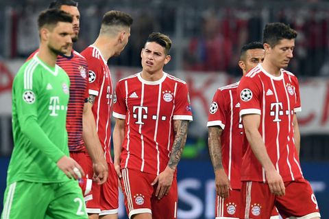 Spieler des FC Bayern München nach der Halbfinal-Hinspielniederlage gegen Real Madrid