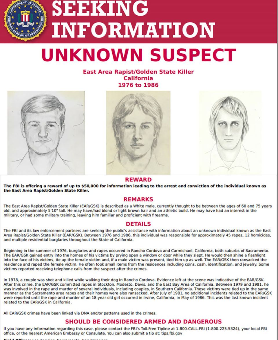 Golden State Killer Flugblatt