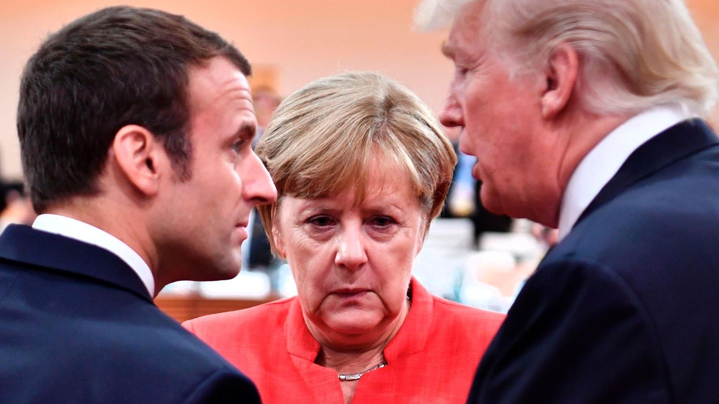 Donald Trump Angela Merkel Emmanuel Macron
