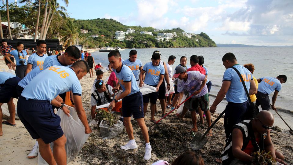 Philippinen Boracay geschlossen Säuberungsaktion auf der philippinische Urlaubsinsel Boracay