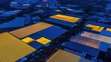 Fotograf: Luca Locatelli     2. Oktober 2016 - 9. März 2017    2. Preis im Segment "Serien"  Die Niederlande sind so klein und dicht bevölkert, dass großflächige Landwirtschaft gar nicht möglich ist. Dank innovativer Anbaumethoden hat sich das Land aber zum wertmäßig zweitgrößten Lebensmittelexporteur der Welt entwickelt. An erster Stelle stehen die USA, mit einer 270-mal so großen Fläche. Die damit verbundene Forschungsarbeit wird größtenteils im Universitäts- und Forschungszentrum Wageningen (WUR) durchgeführt. Dieses Zentrum gilt allgemein als weltweit führendes Institut der landwirtschaftlichen Forschung. Hier dargestellt sind Gewächshäuser im Westland. In dieser Gegend sind 80 Prozent der Anbauflächen unter Glas.