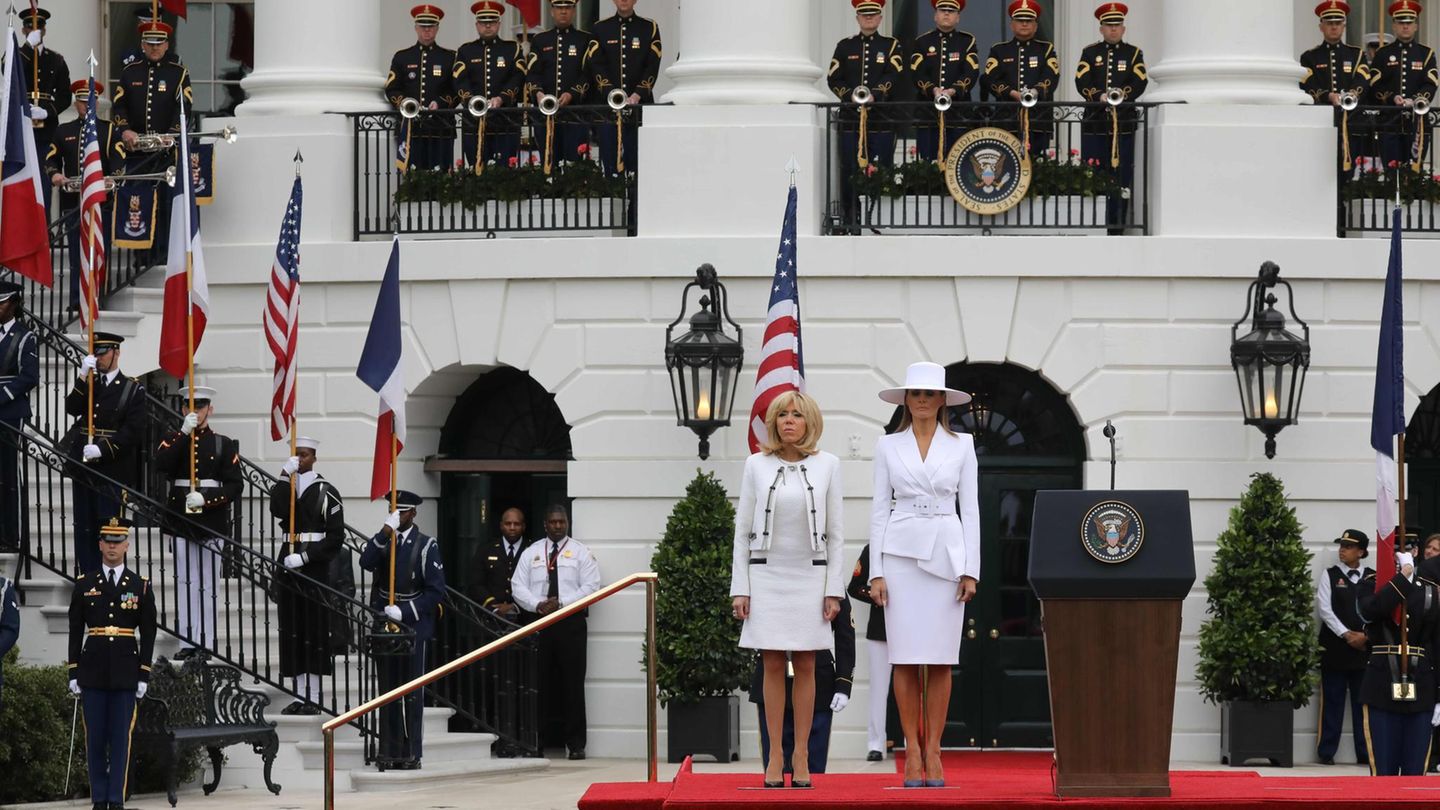 Brigitte Macron und Melania Trump
