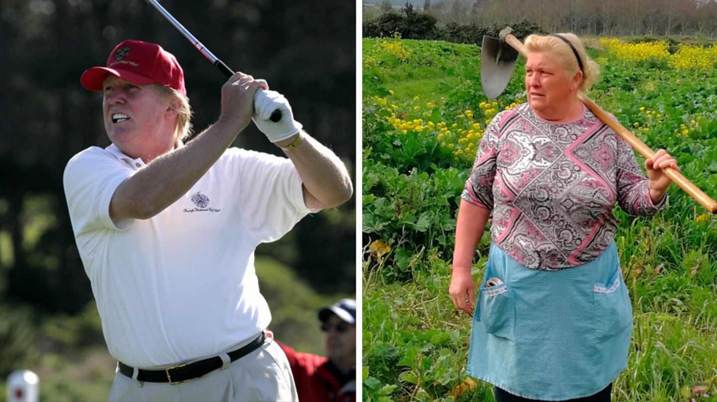 Donald Trump und seine Doppelgängerin Dolores Leis aus Spanien
