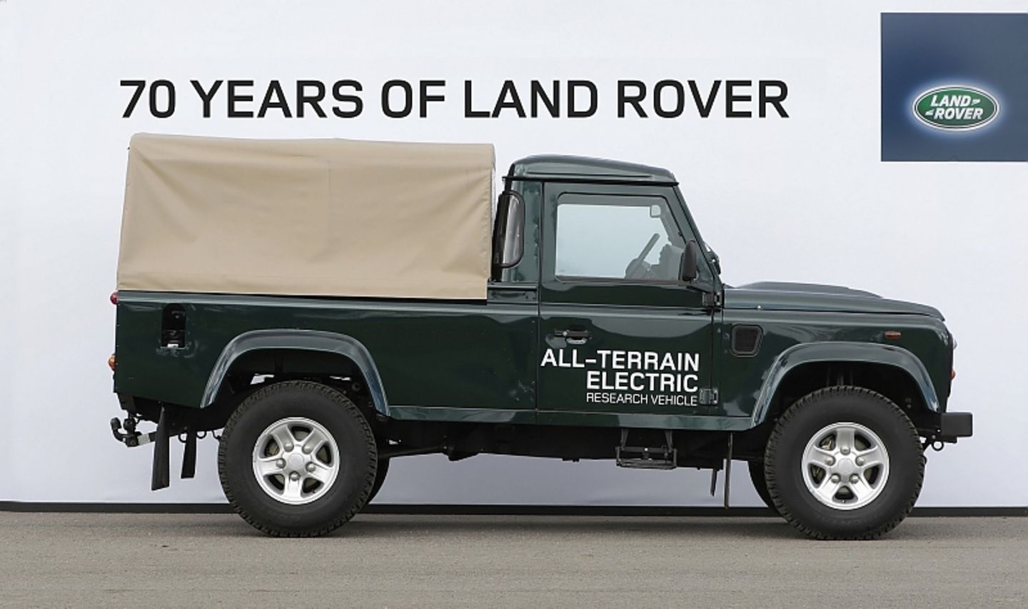 Defender 110 Prototyp mit Elektromotor
