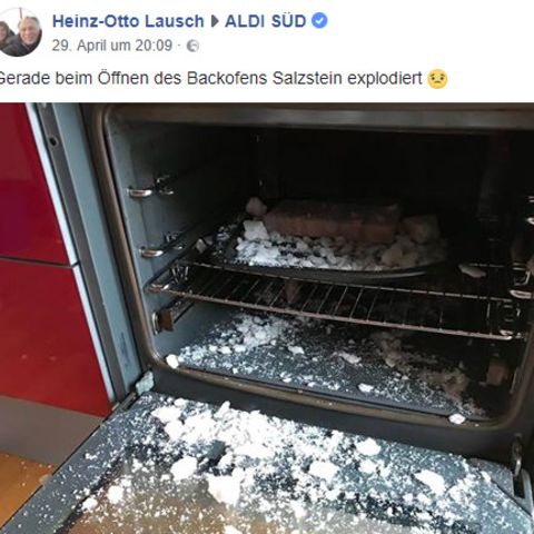Grill-Zubehör: Wumms! Aldi-Salzstein explodiert plötzlich bei 220 Grad im Backofen