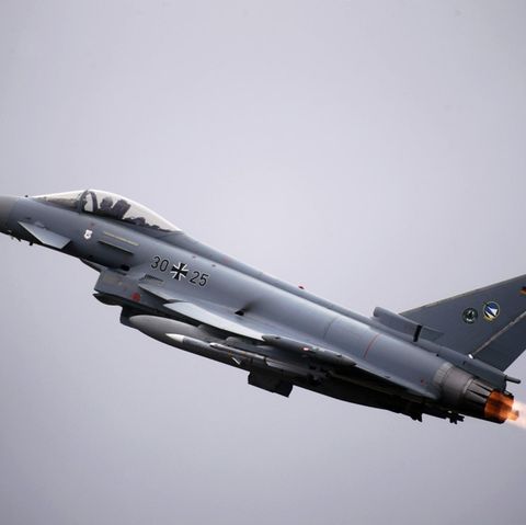 Ein Kampfjet des Typ "Eurofighter" der Bundeswehr