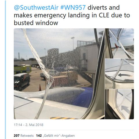 Das Fenster der Boeing 737-700 von Southwest Airlines