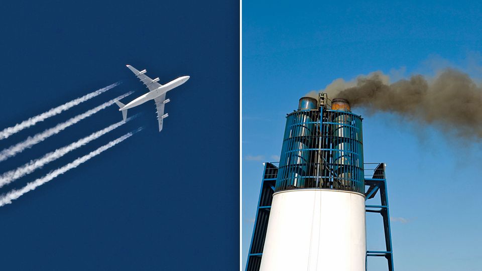 Treibhausgas-Emissionen durch Flugzeuge und Kreuzfahrtschiffe: Allein deutsche Reisende verursachten 329 Millionen Tonnen CO2-Äquivalente. Forscher fordern, generell weniger zu fliegen und mehr Ausgleichsmaßnahmen für den CO2-Ausstoß zu bezahlen.