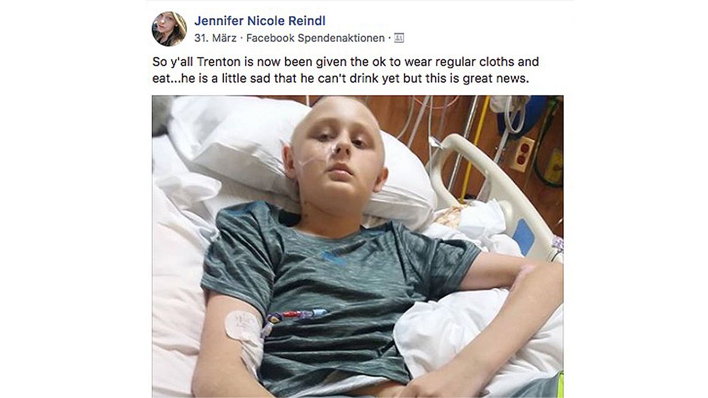 Alabama, USA: Hirntoter Junge erwacht aus dem Koma. Trenton im Krankenhausbett.