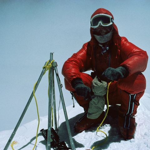 Reinhold Messner auf dem Gipfel des Mount Everest im Jahr 1978
