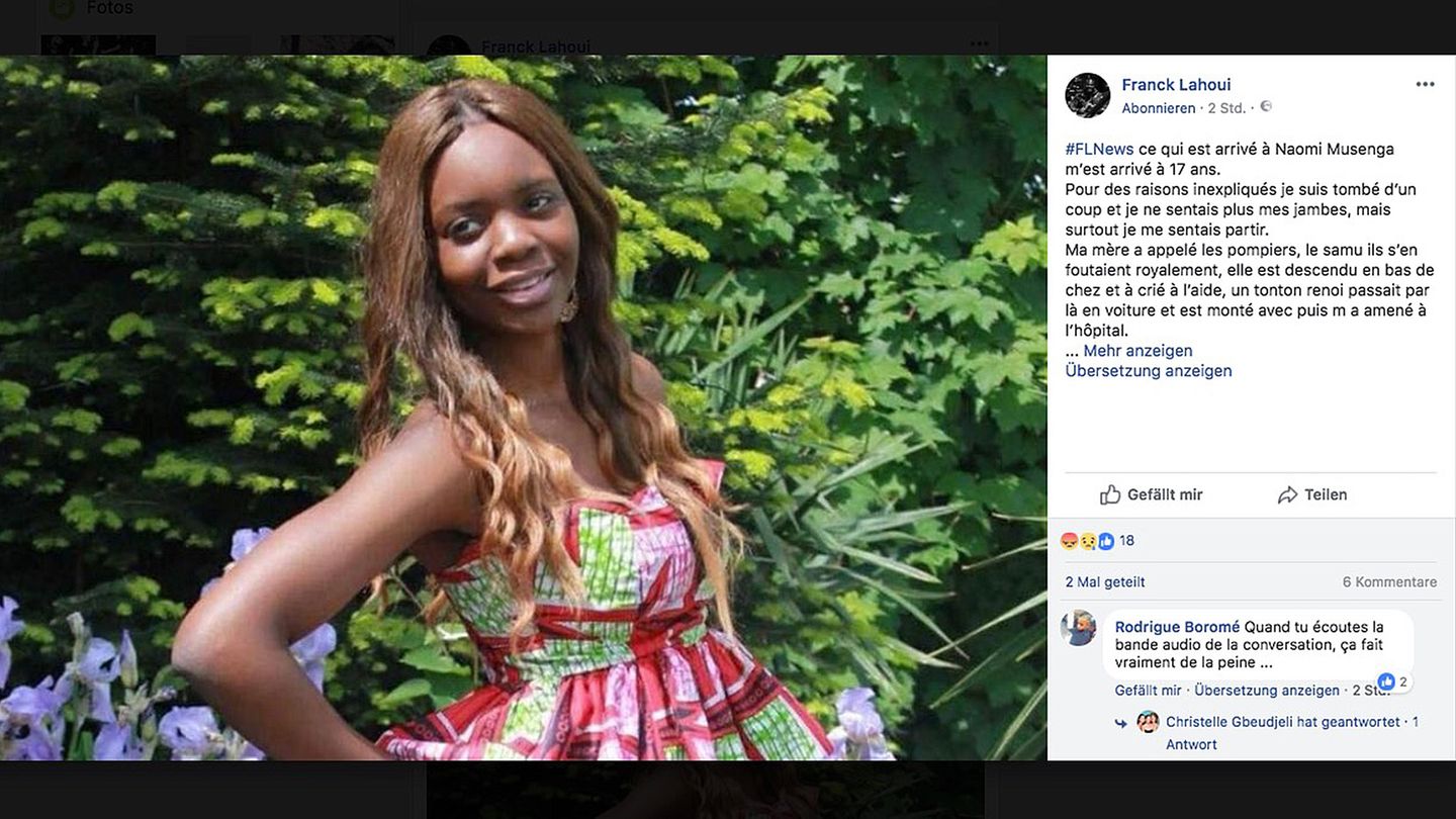Ein Facebook-Post zeigt Naomi Musenga, eine farbige junge Frau mit langen Locken. Sie trägt ein buntes Sommerkleid