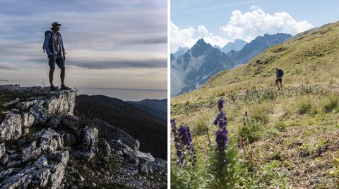 Über alle Berge: Auf 2310 Metern führt ein alter Römerpass (r.) von der Schweiz nach Italien