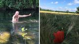 Dem Wanderer halfen ein Kompass sowie Kirchtürme, an denen er sich orientierte. Und eine App auf dem Handy, aber das war meist ohne Saft. So blieb Zeit für ein Bad im Bach