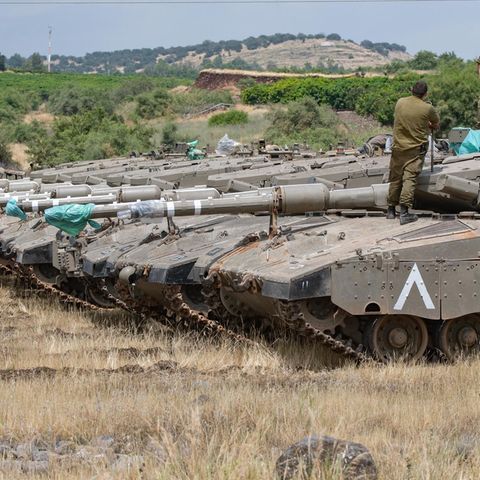 Israelische Panzer auf den von Israel besetzten Golanhöhen
