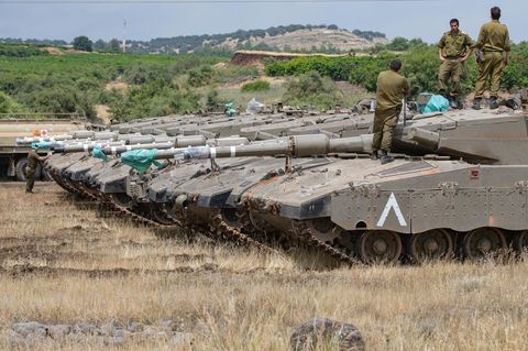 Israelische Panzer auf den von Israel besetzten Golanhöhen