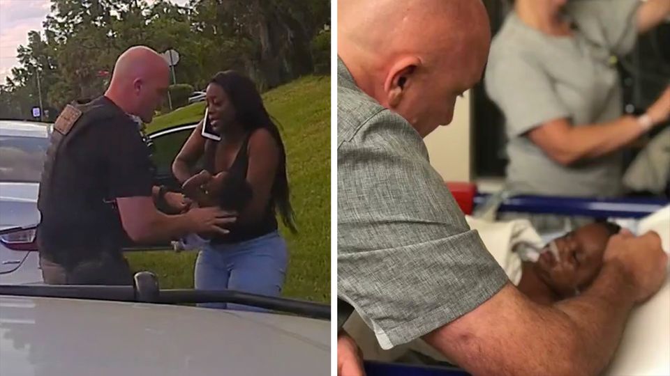 Polizist rettet Baby das Leben