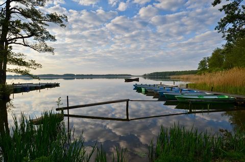 Groß Schauener See - Im brandenburgischen Kanada  Am Steg dümpelt ein Ruderboot, der Wind kräuselt Wellen über den Groß Schauener Sees. Die Sonne steht tief, man sitzt unter einer Waldkiefer, isst ein Stück geräucherten Aal aus der örtlichen Fischerei, fühlt sich wie in Kanada – aber nicht 50 Kilometer entfernt von Berlin-Mitte. Die Naturlandschaft Groß Schauener Seen hat der verstorbene Tierfilmer Heinz Sielmann geschaffen, Fischotter und Fischadler sollten eine Heimat finden, Kraniche und Kormorane auch. Wer länger als einen Tag im brandenburgischen Kanada verweilen will, mietet sich einfach in der Fischerei ein. Die Hauptstadt ist Lichtjahre entfernt.  www.koellnitz.de