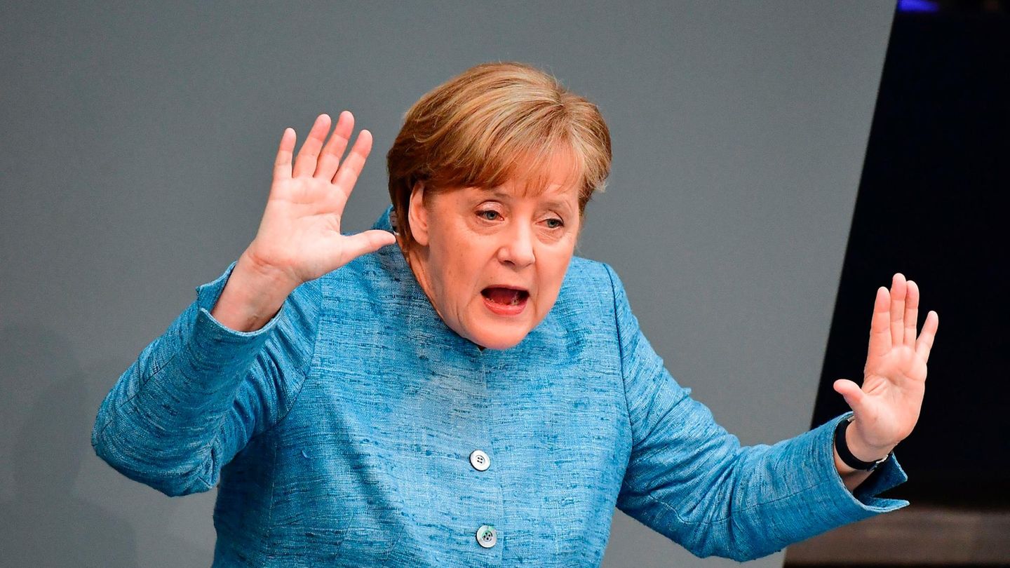 So verteidigt Bundeskanzlerin Angela Merkel den Kurs der Regierung - nicht jedem schmeckt das