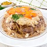 1960  Nach der "Fresswelle" wird wieder mehr auf eine gesundheitsbewusste Ernährungsweise geachtet. Gemüse und Fleisch in Aspik, Fondue und Boeuf Stroganoff sind klassische Gerichte der 60er Jahre. 