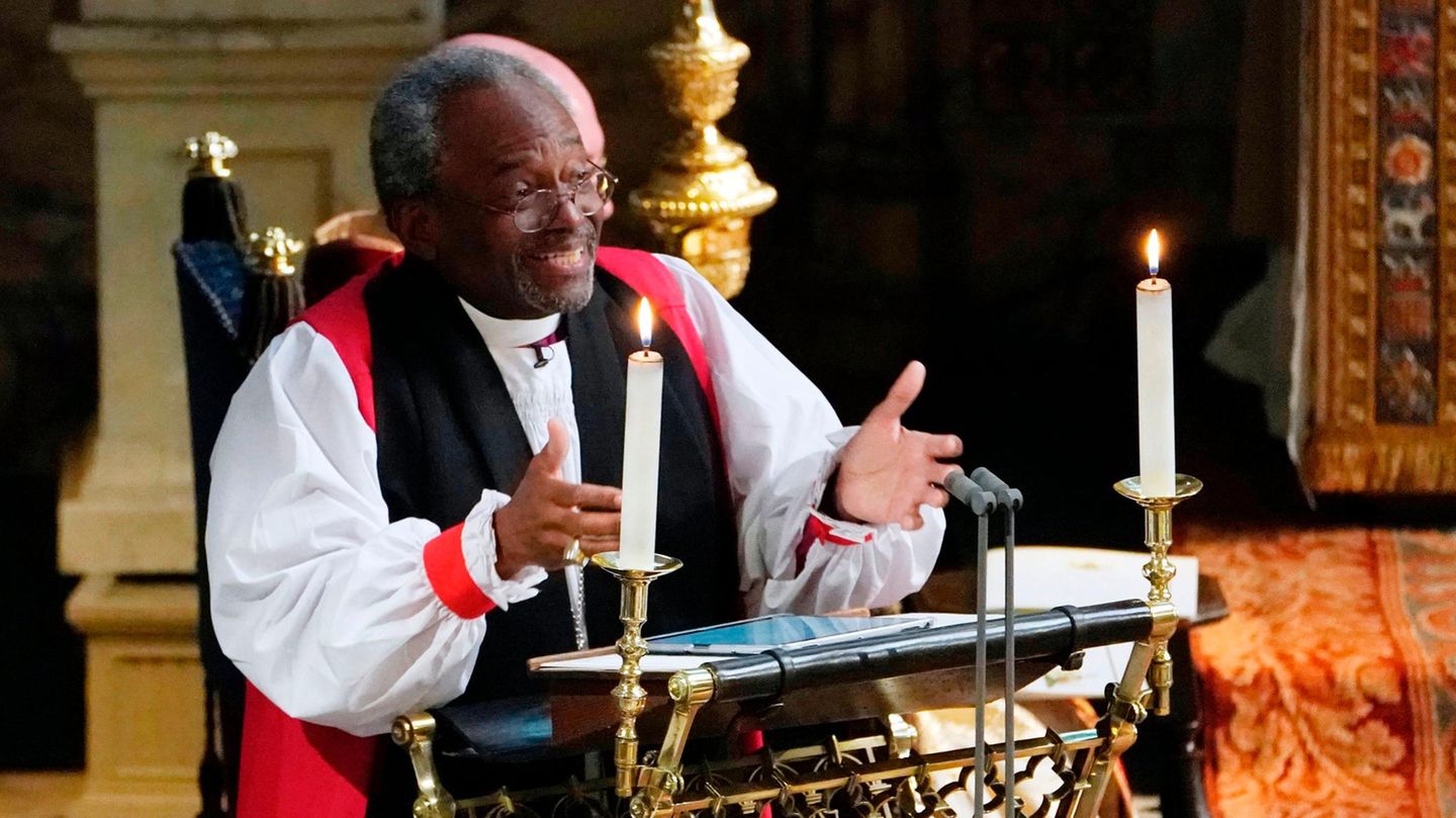 US-Bischof Michael Bruce Curry sorgte mit seiner heiteren Rede bei den Royals für so manch erstauntes Gesicht