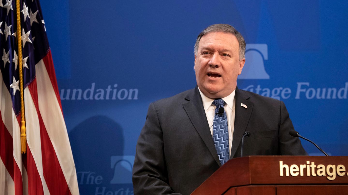 US Außenminister Mike Pompeo stellt vor der konservativen Heritage Stiftung  Washingtons neue Strategie im Umgang mit dem Iran vor