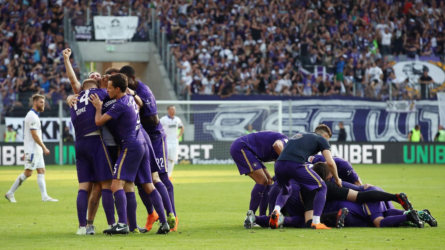 Relegation Aue Torjubel
