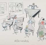 Ohne große Dissonanzen verlief der Besuch von Bundeskanzlerin Angela Merkel bei US-Präsident Donald Trump. Der Osnabrücker Karikaturist Fritz Wolf bemühte früher gern die Welt der Musik, um nicht nur das transatlantische Miteinander aufs Korn zu nehmen.