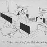 Groko - oder nicht? Diese Frage gehört derzeit zu den meistgestellten in der Republik. Neu ist sie dagegen nicht, wie Fritz Wolfs Karikatur "Die Betten kann ich auf jeden Fall schon Mal beziehen" vom 23. September 1969 belegt.