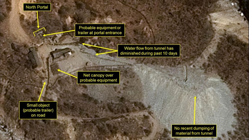 Nordkorea - Blick auf die Atomanlage Punggye-ri