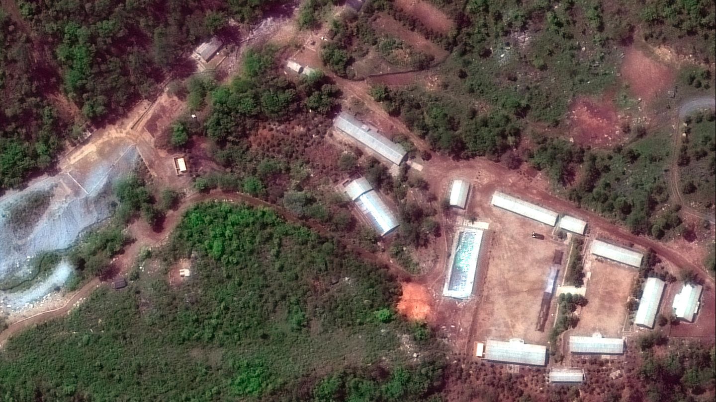 Luftaufnahme der Atomtestanlage Punggye Ri in Nordkorea