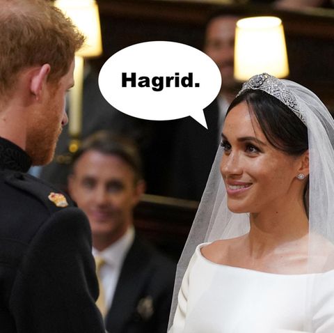 Prinz Harry und Meghan Markle stehen bei ihrer Hochzeit vorm Altar