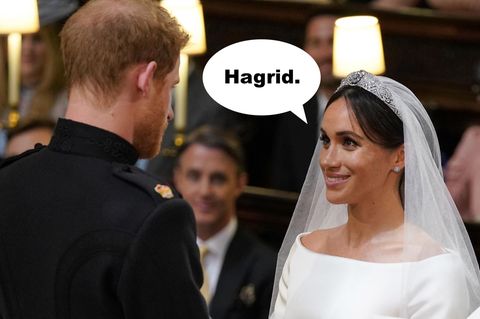 Prinz Harry und Meghan Markle stehen bei ihrer Hochzeit vorm Altar