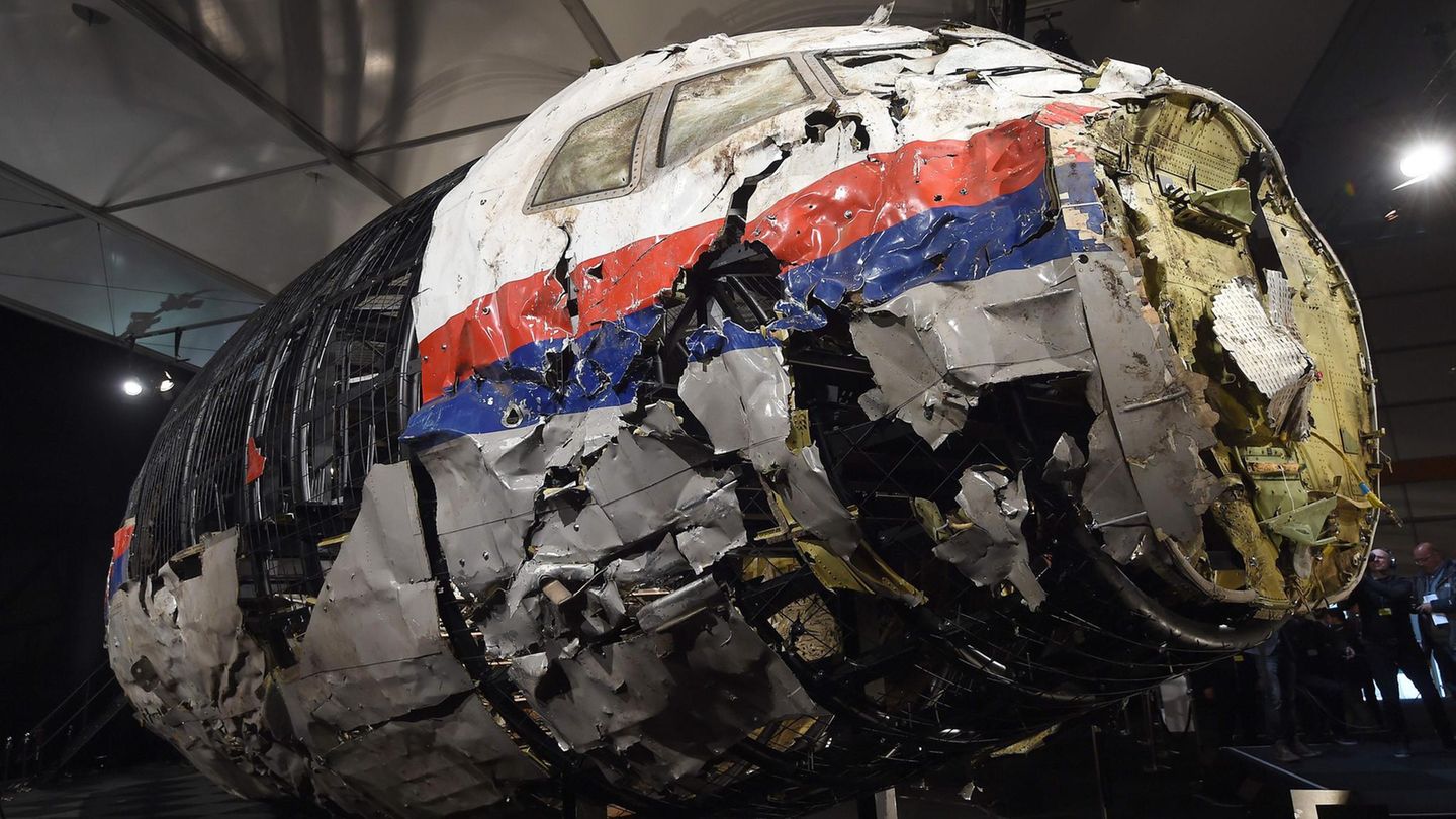 MH17: ein Wrackteil des über der Ukraine abgeschossenen Flugzeugs
