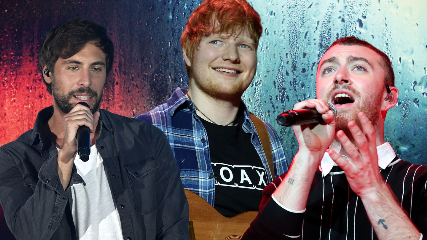 (v.l.) Max Giesinger, Ed Sheeran und Sam Smith