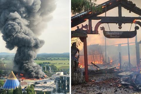 Mitten auf dem Gelände des Europa-Parks bricht in einer Lagerfeuer ein Feuer aus.