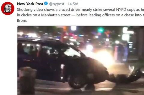 Autofahrer dreht durch als New Yorker Polizei ihn stoppt