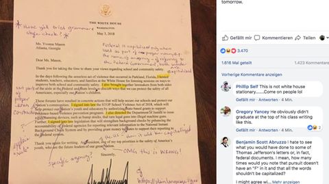 Korrigierter Brief von Donald Trump