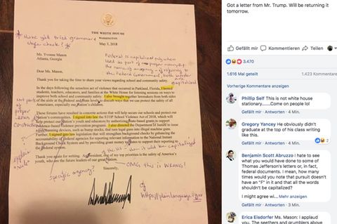 Korrigierter Brief von Donald Trump