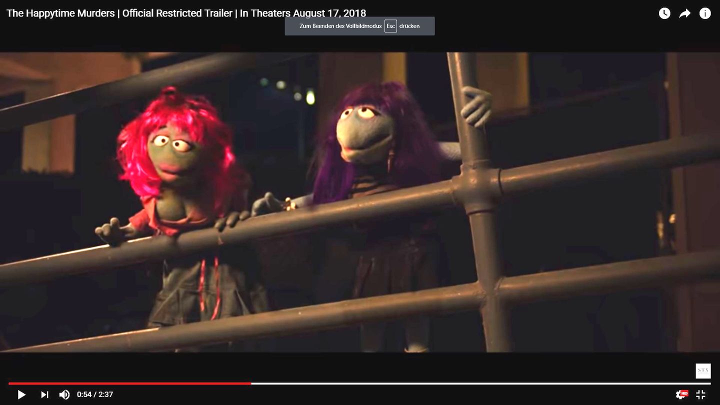 Zwei puppen, nicht aus der Sesamstraße, sondern aus "The Happytime Murders"