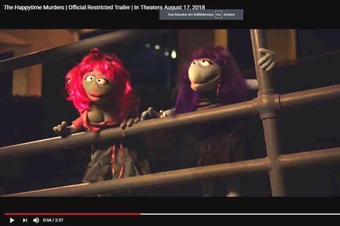 Zwei puppen, nicht aus der Sesamstraße, sondern aus "The Happytime Murders"