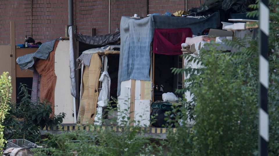 Das Lager auf einer Frankfurter Industriebrache