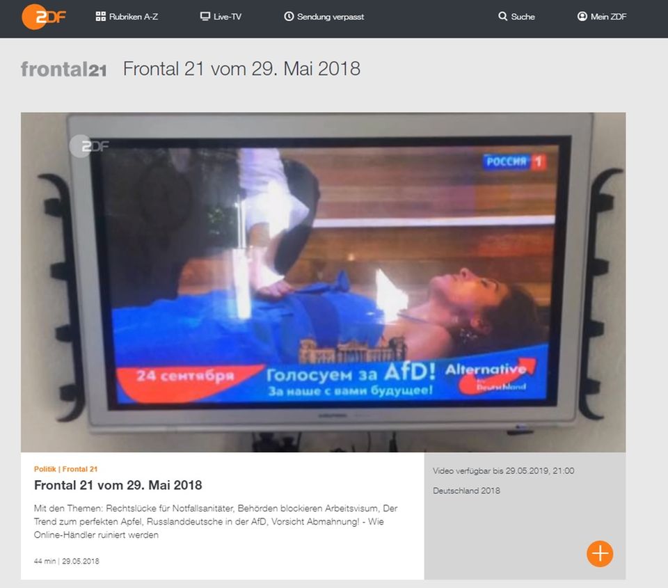 Hat ein russischer TV-Sender Wahlwerbung für die AfD verbreitet?
